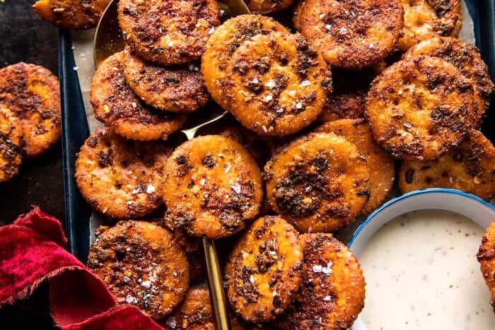 overhead horizontal photo fo Sweet and Spicy Seasoned Crackers