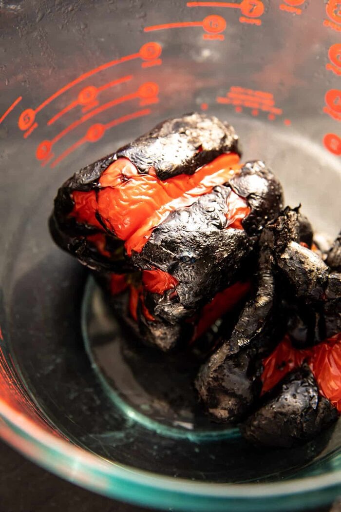 prep photo of roasted red peppers 
