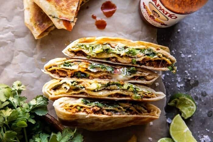 overhead horizontal photo of Healthier Homemade Crunchwrap Supreme