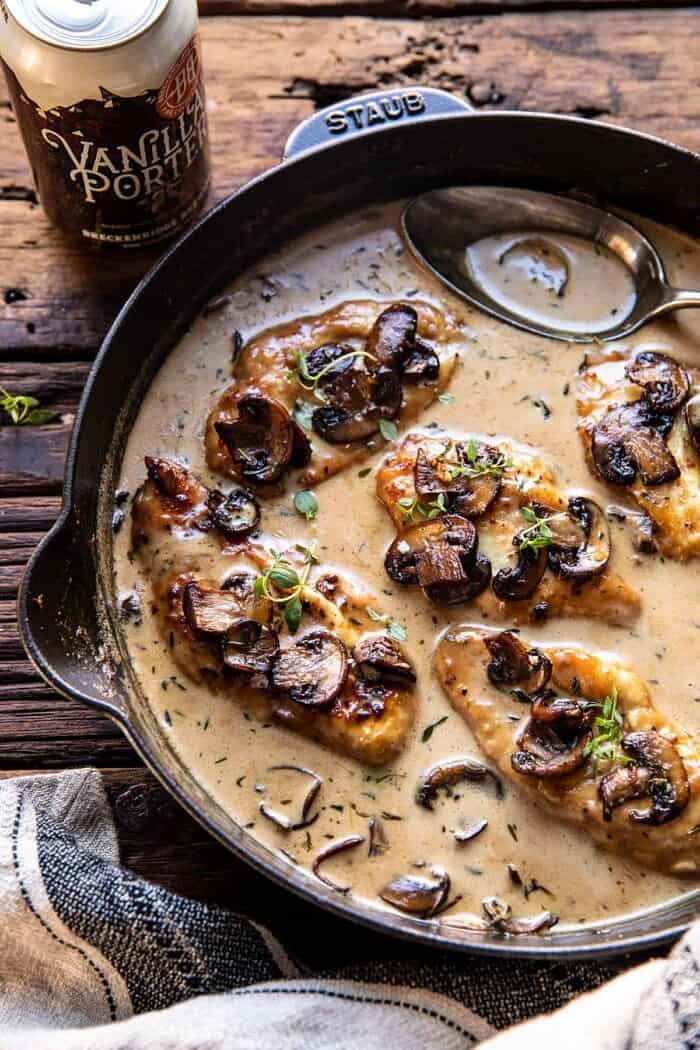 Creamy Mushroom Chicken | halfbakedhavrest.com 