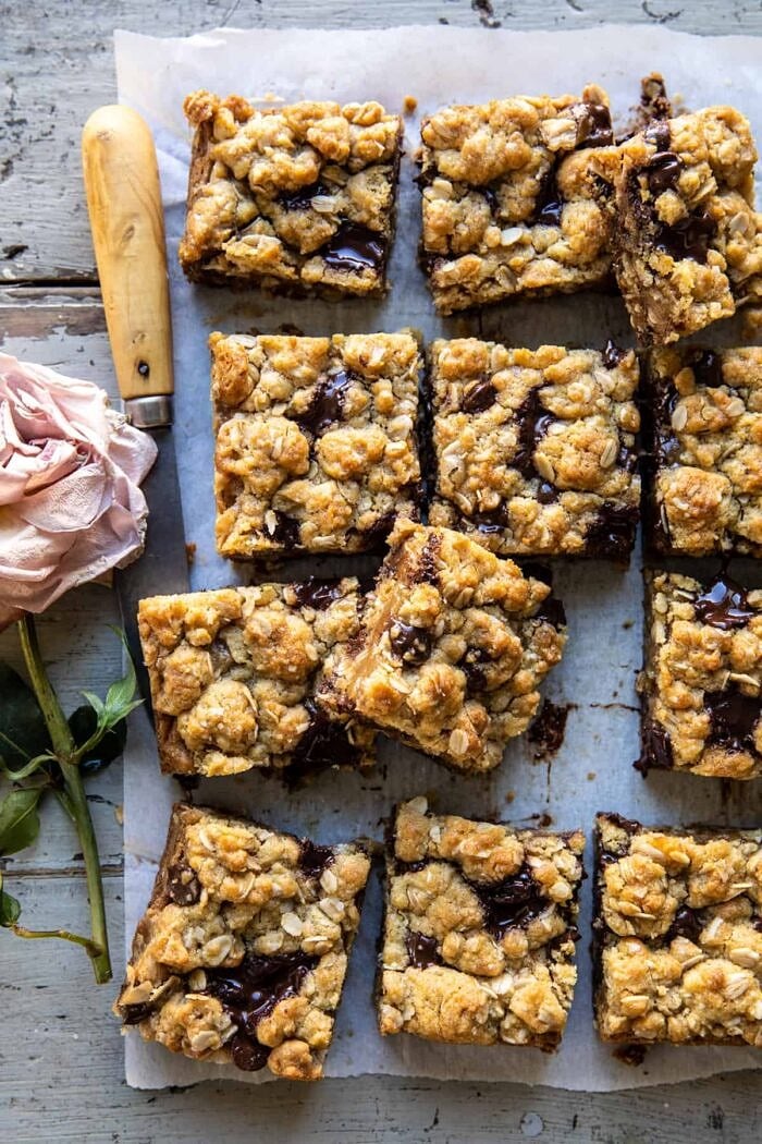 Gooey Chocolate Oatmeal Bars | halfbakedharvest.com