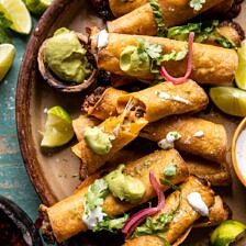 Queso Fundido Taquitos | halfbakedhavest.com