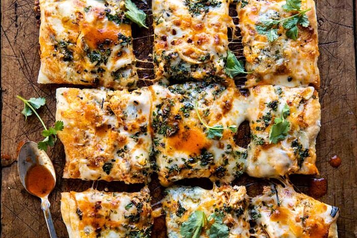 Sheet Pan Buffalo Chicken Pizza | halfbakedharvest.com