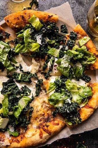 Burrata Caesar Salad Pizza | halfbakedharvest.com