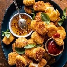 Oven Fried Halloumi Bites with Hot Honey | halfbakedharvest.com