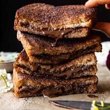5 Minute Chocolate Cinnamon Sugar Toast | halfbakedharvest.com