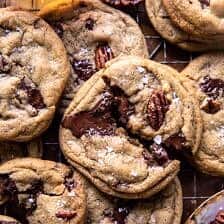 Brown Butter Bourbon Pecan Chocolate Chunk Cookies | halfbakedharvest.com