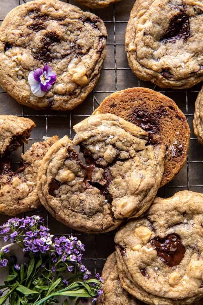 overhead close up photo of Magic Chocolate Chip Cookies 