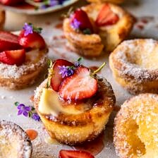 Mini Brown Butter Popovers with Jammy Strawberries | halfbakedharvest.com