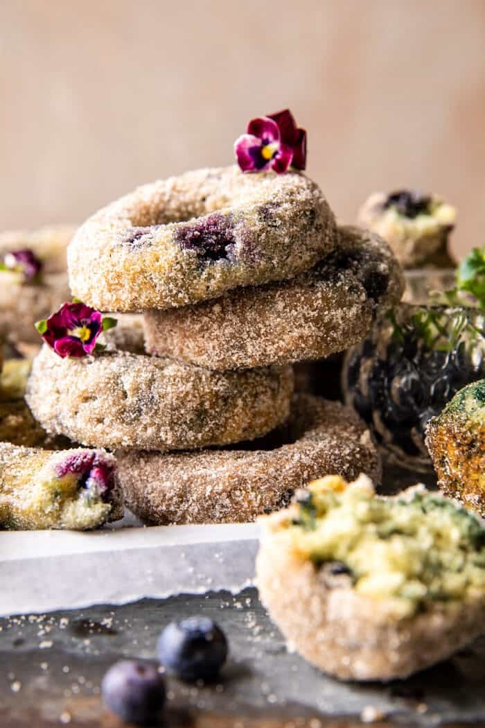 Baked Blueberry Cinnamon Sugar Doughnuts | halfbakedharvest,com