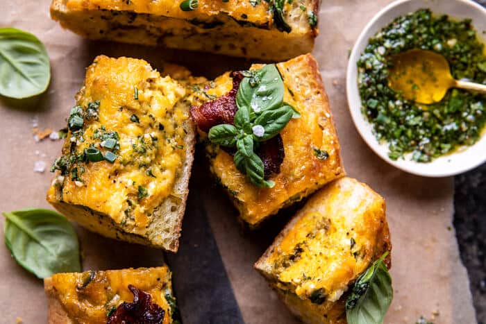 Baked Cheddar Pesto Egg Boats | halfbakedharvest.com