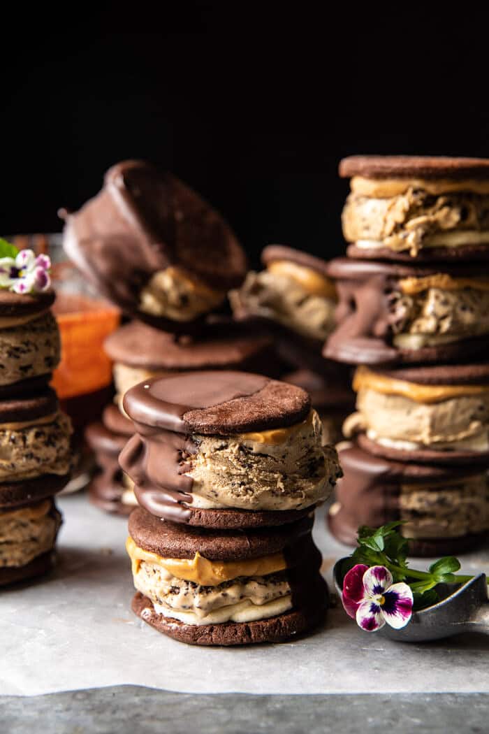Peanut Butter Mocha Oreo Ice Cream Sandwiches | halfbakedharvest.com