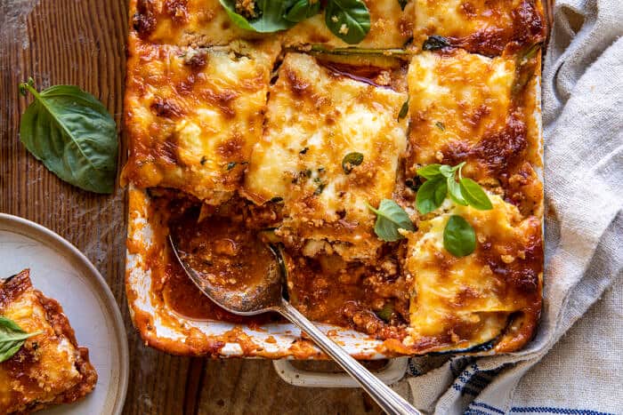 Spicy Zucchini Ricotta Lasagna with Oregano Breadcrumbs | halfbakedharvest.com