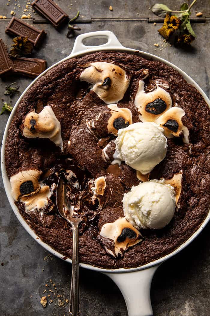 Gooey S'mores Skillet Brownie | halfbakedharvest.com