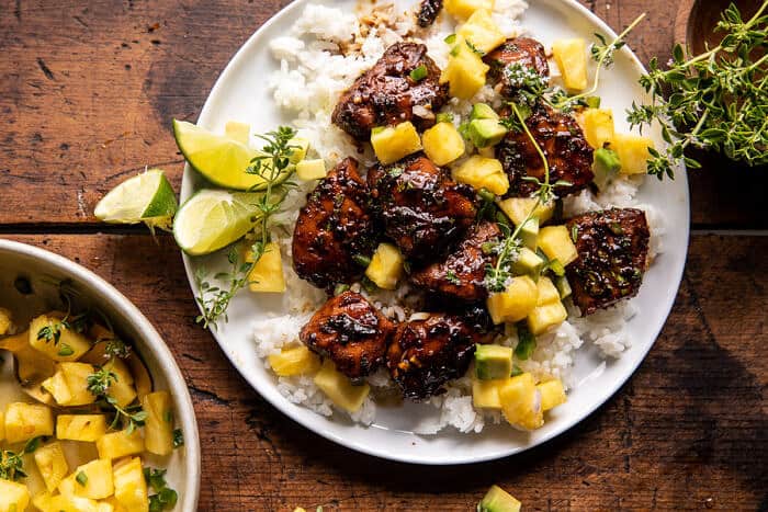 30 Minute Pineapple Chicken with Coconut Rice | halfbakedharvest.com