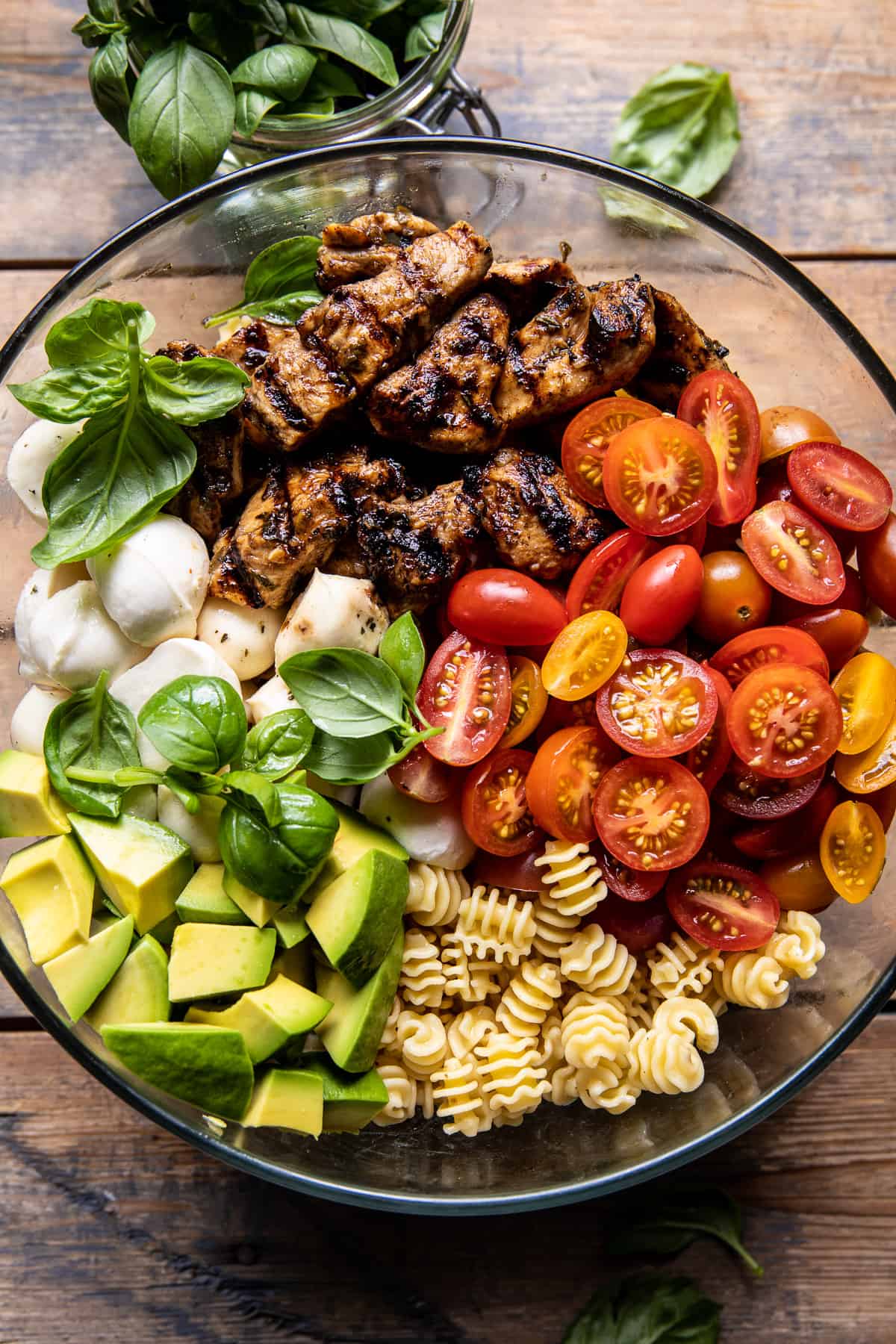 Caprese Chicken Pasta Salad | halfbakedharvest.com