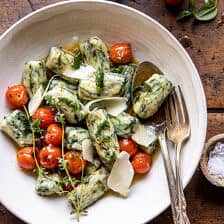 Spinach Ricotta Gnocchi with Sage Butter and Cherry Tomatoes | halfbakedharvest.com