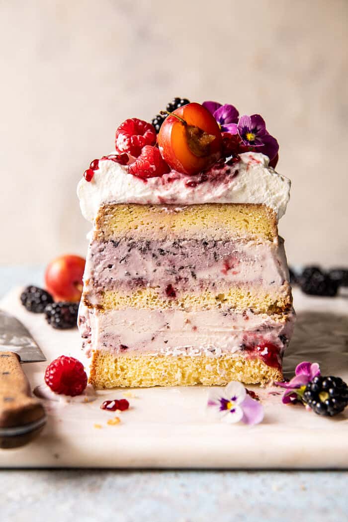 Swirled Berry Ice Cream Butter Cake | halfbakedharvest.com