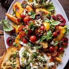 Tomato, Peach and Burrata Salad | halfbakedharvest.com