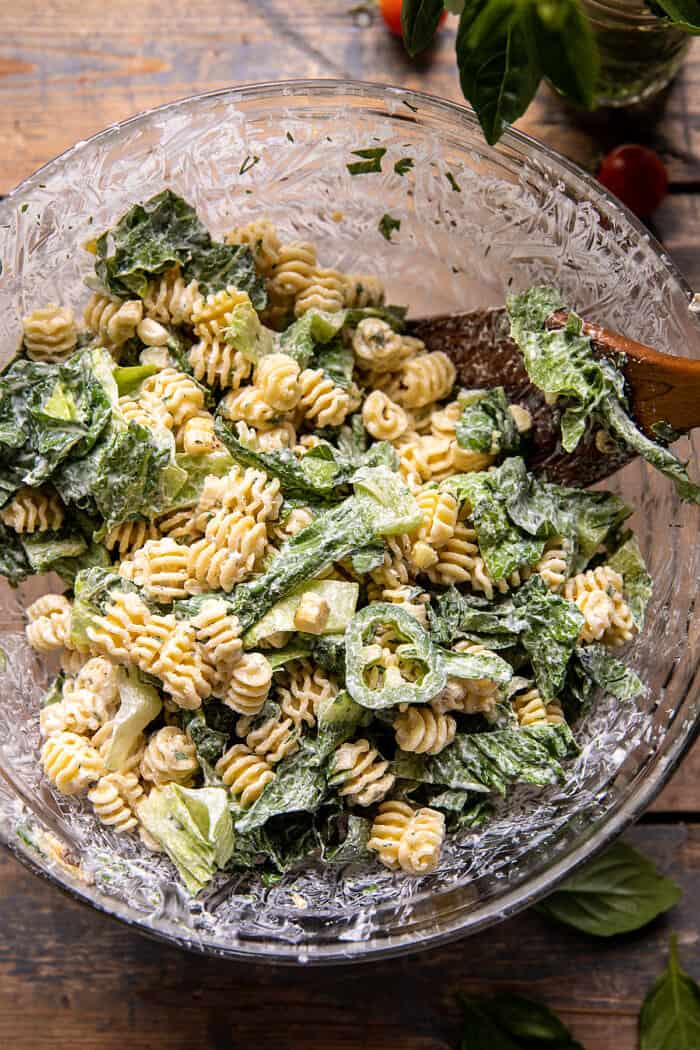 BBQ Chicken Ranch Pasta Salad | halfbakedharvest.com