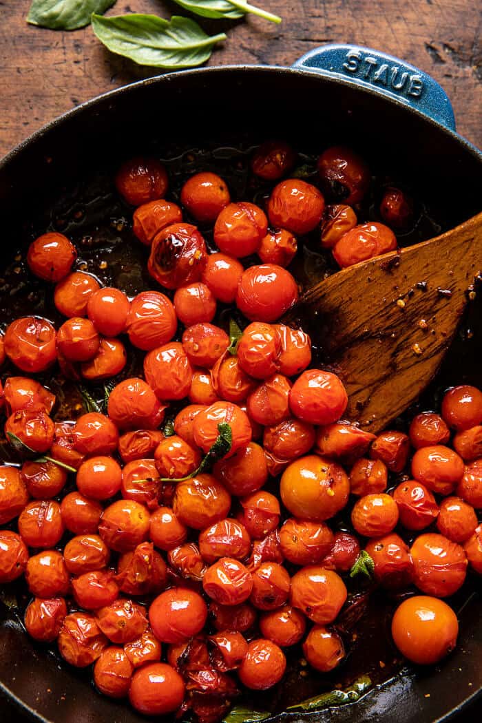 Brown Butter Cherry Tomato Fettuccine Alfredo | halfbakedharvest.com