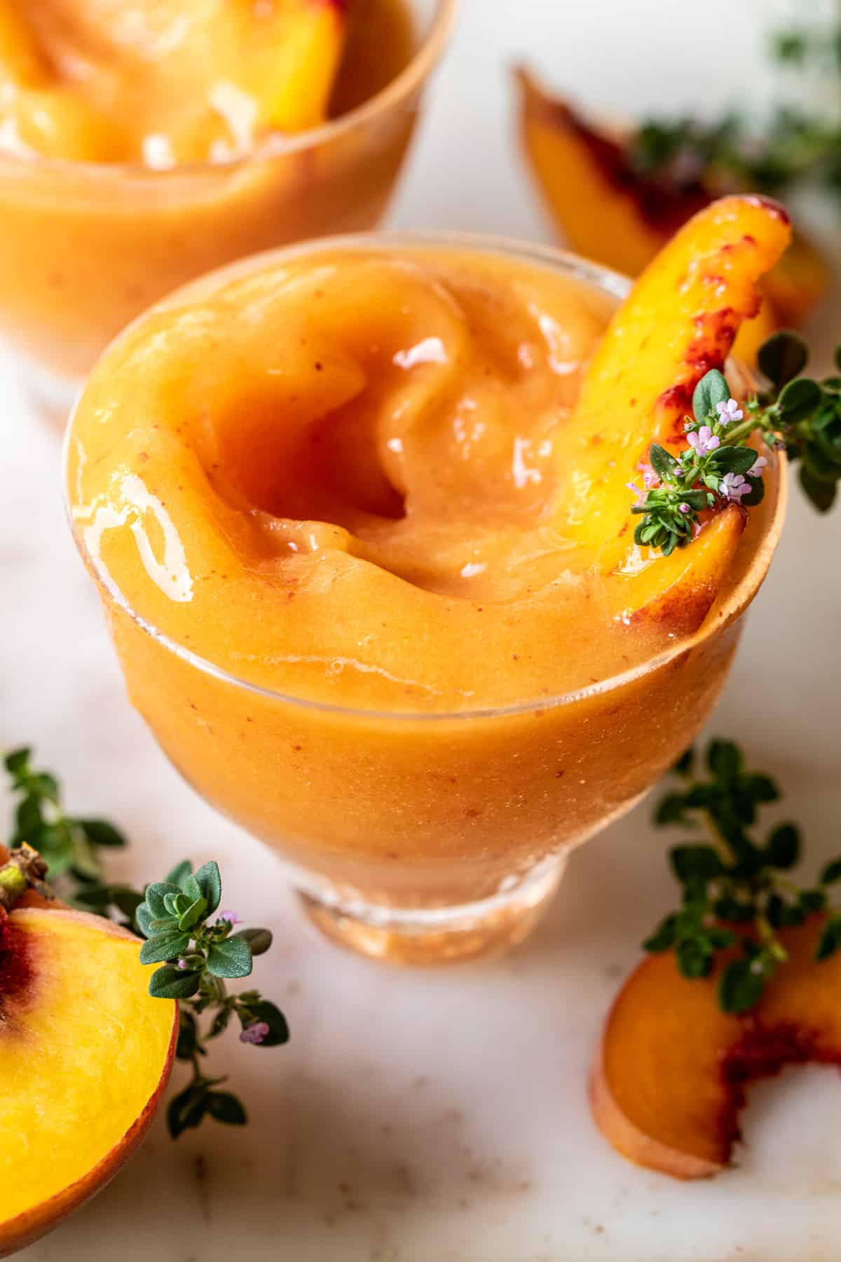 Frozen Peach Rosé Slushy | halfbakedharvest.com