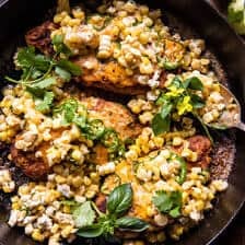 Jalapeño Cheddar Stuffed Chicken with Creamed Corn | halfbakedharvest.com