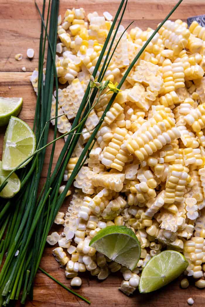 Jalapeño Cheddar Stuffed Chicken with Creamed Corn | halfbakedharvest.com