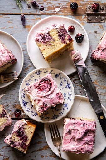 Swirled Blackberry Lavender Sheet Cake | halfbakedharvest.com