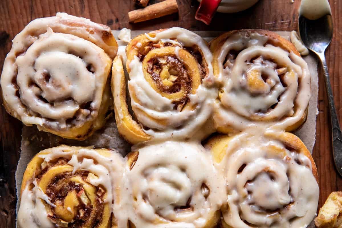 Apple Cinnamon Rolls with Brown Butter Maple Icing | halfbakedharvest.com
