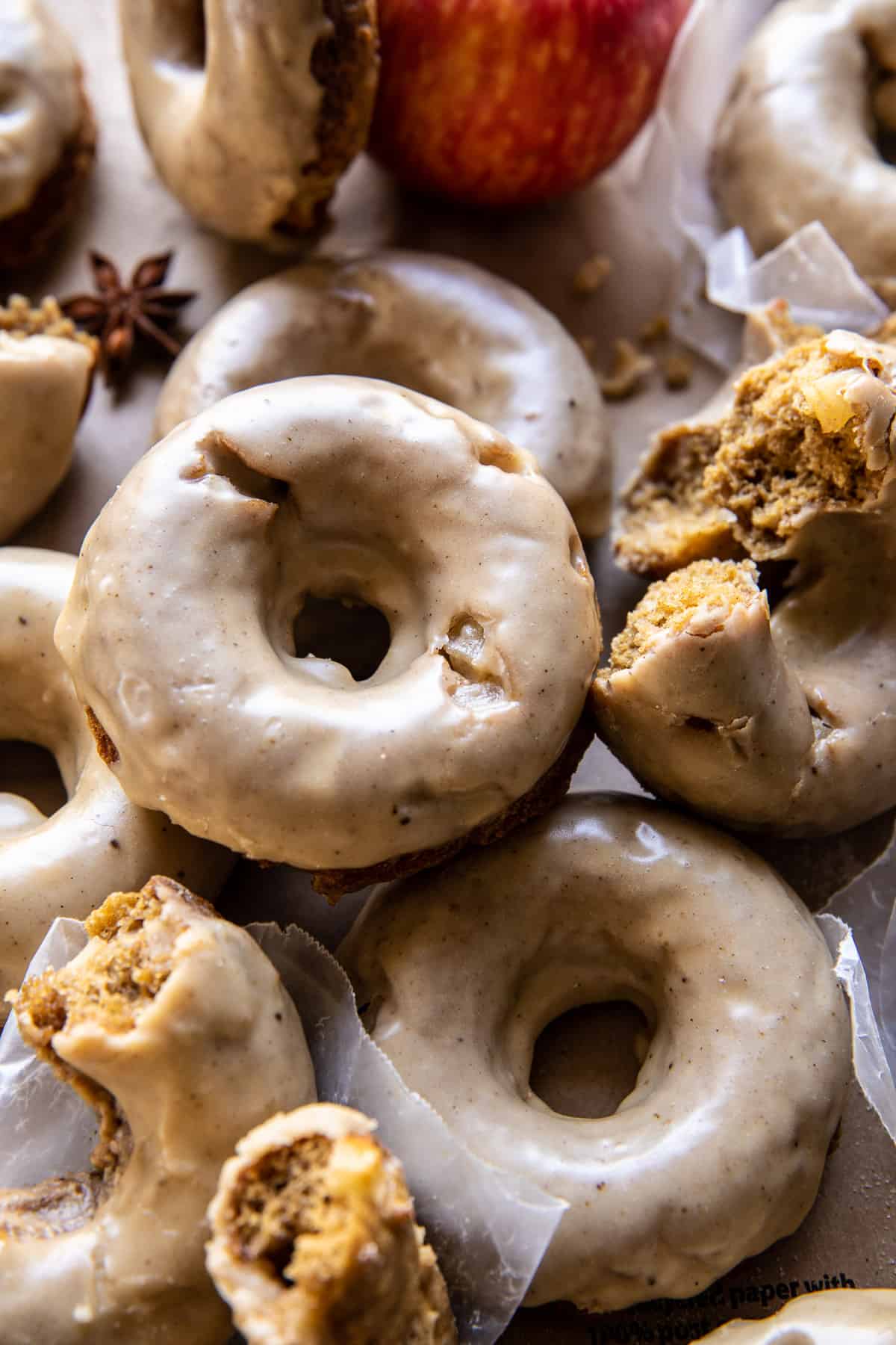 Baked Apple Cider Doughnuts with Cinnamon Maple Glaze | halfbakedharvest.com