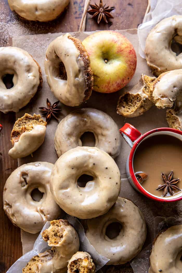 Baked Apple Cider Doughnuts with Cinnamon Maple Glaze | halfbakedharvest.com