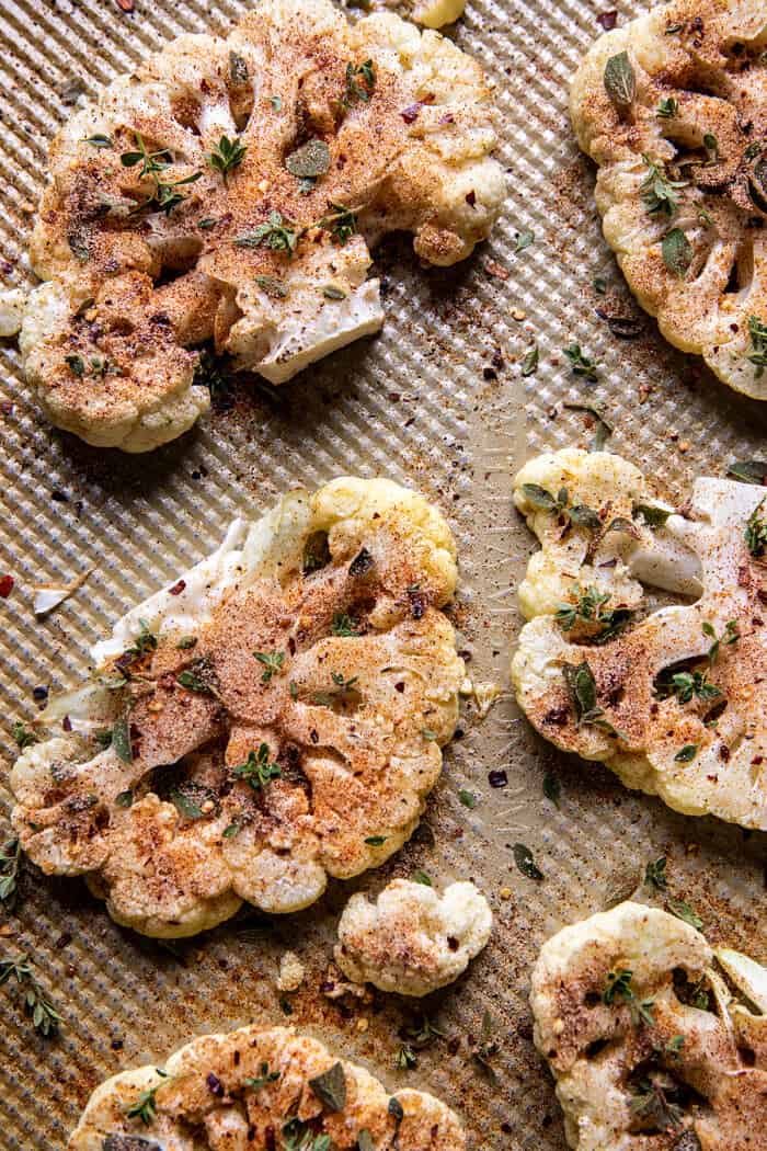 Easy Baked Cheesy Cauliflower Pizzas | halfbakedharvest.com