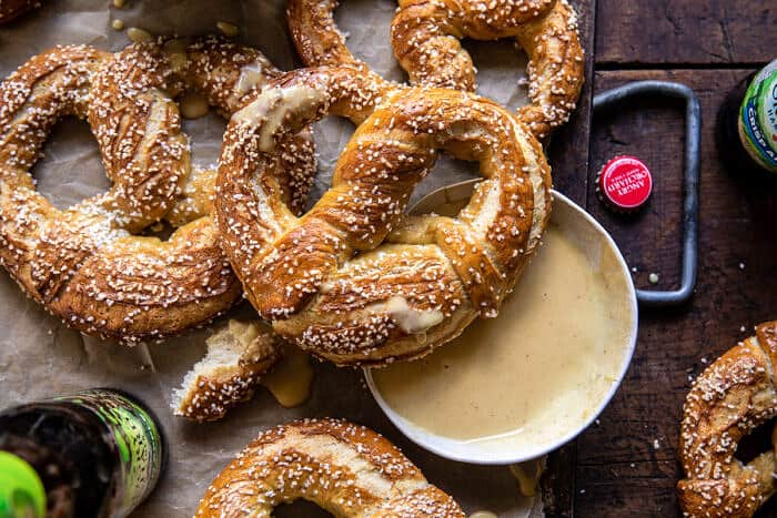Hard Cider Pretzels with Creamy Honey Mustard | halfbakedharvest.com