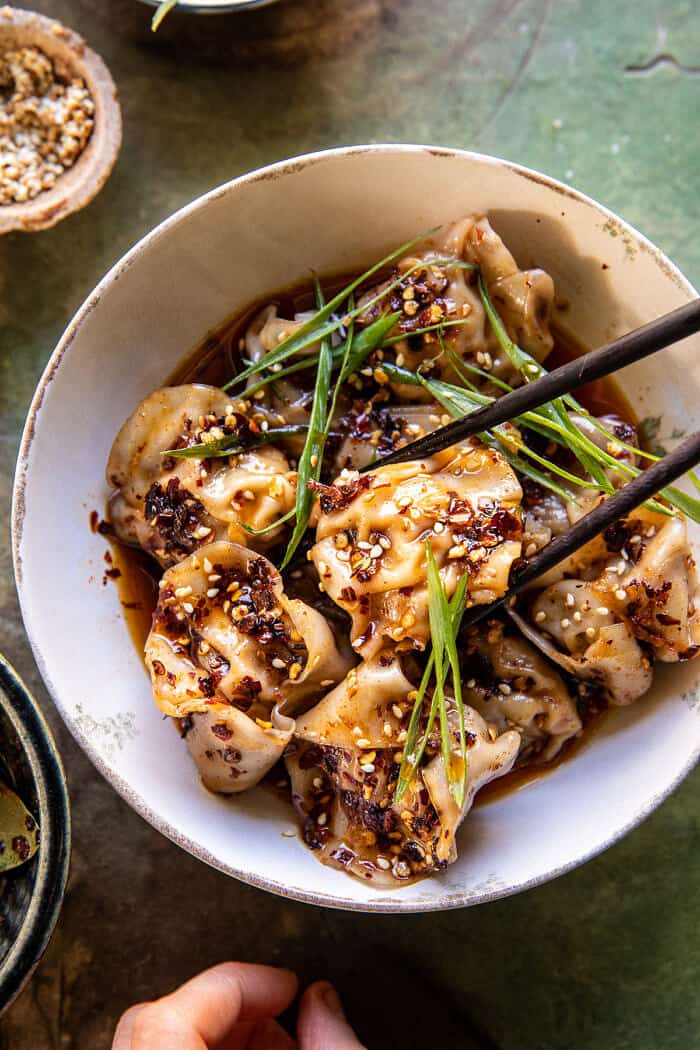 Sesame Ginger Dumplings in Chili Oil | halfbakedharvest.com