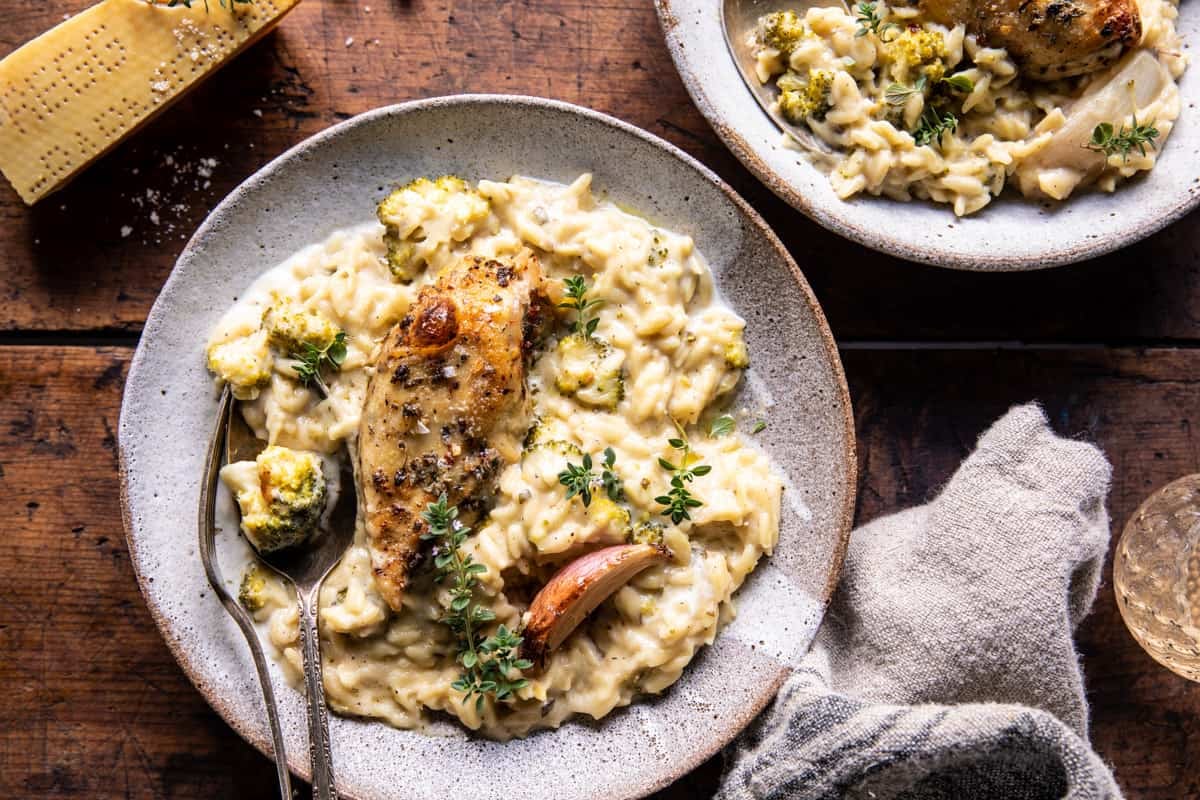 Slow Cooker Mustard Herb Chicken and Creamy Orzo | halfbakedharvest.com