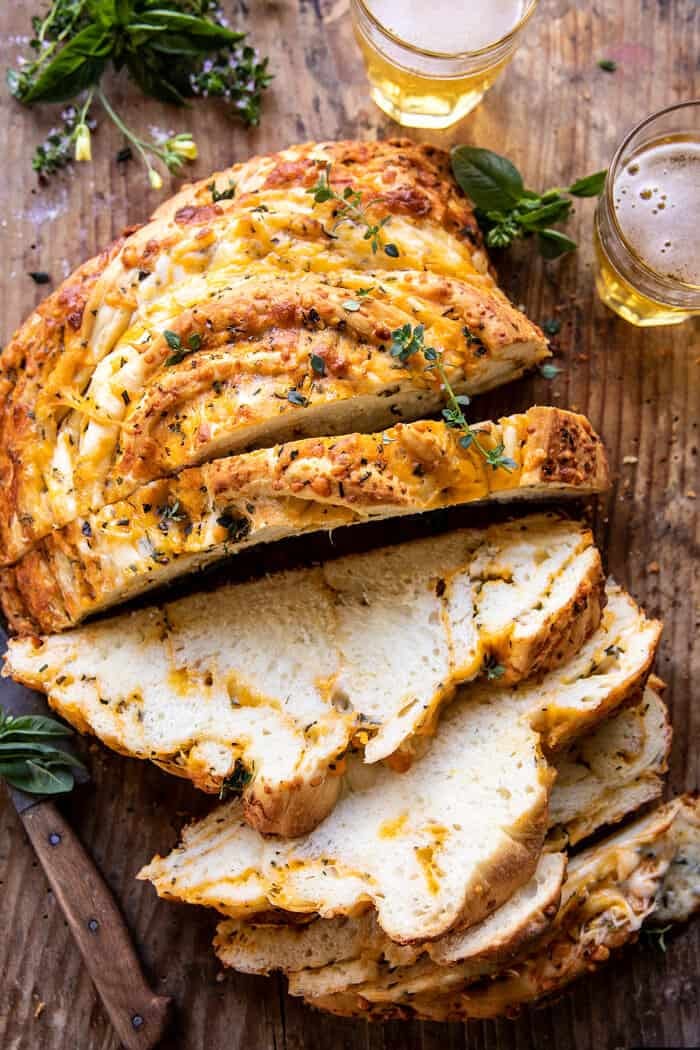 Soft Garlic Herb Cheddar Cheese Bread | halfbakedharvest.com