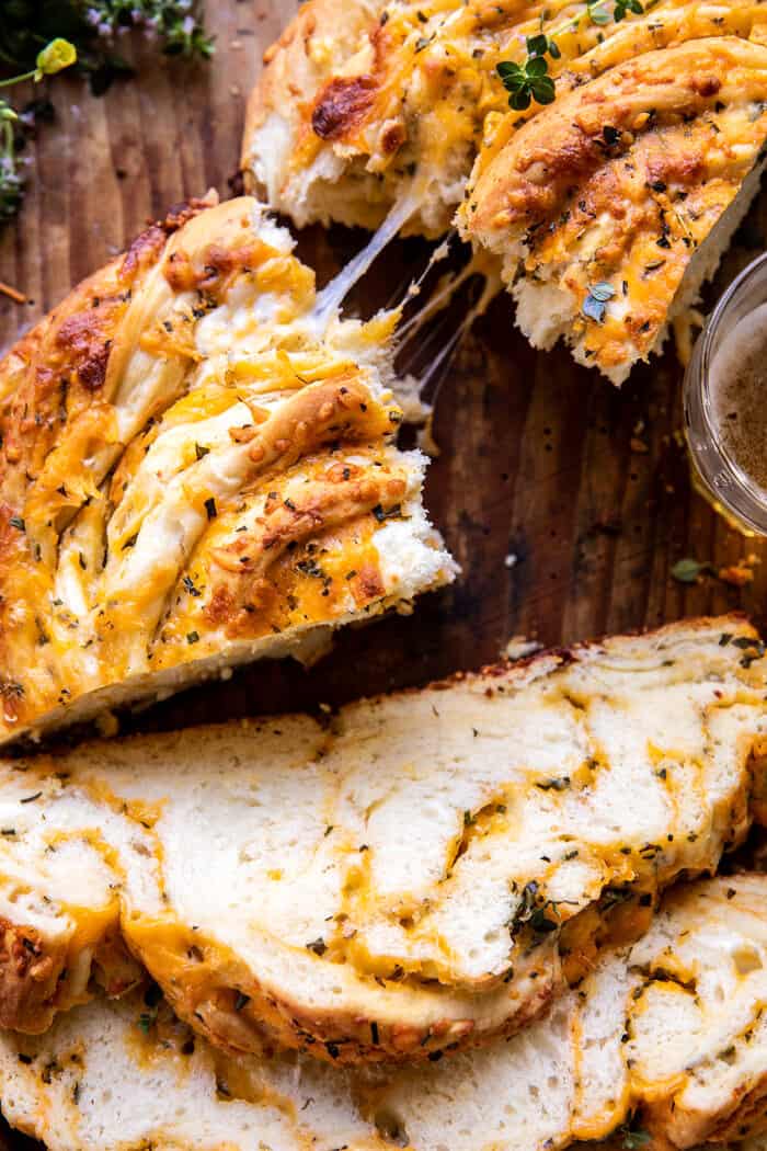 Soft Garlic Herb Cheddar Cheese Bread | halfbakedharvest.com