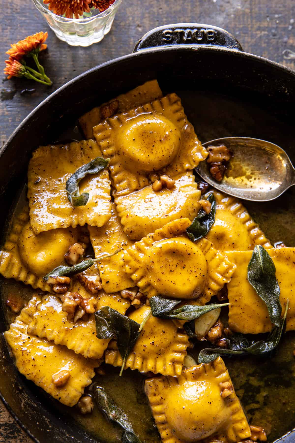 Sage Butter Pumpkin Cheese Ravioli | halfbakedharvest.com