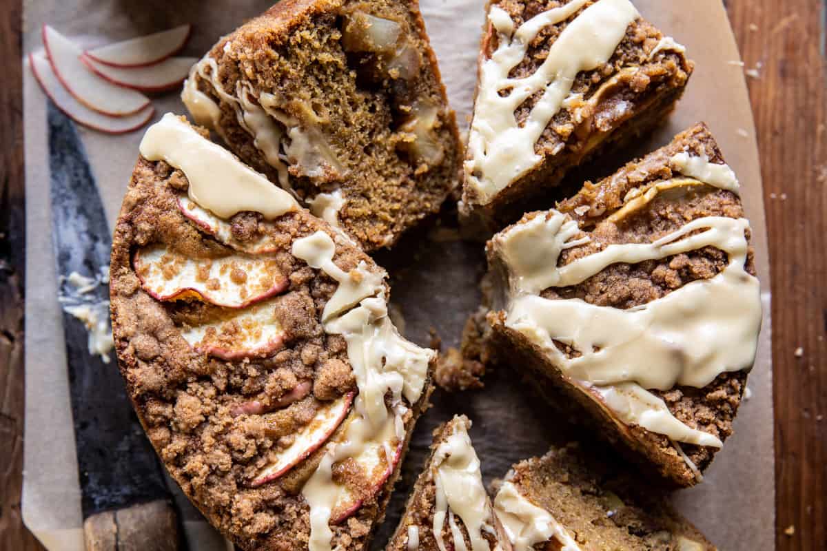Salted Bourbon Apple Crumble Coffee Cake | halfbakedharvest.com