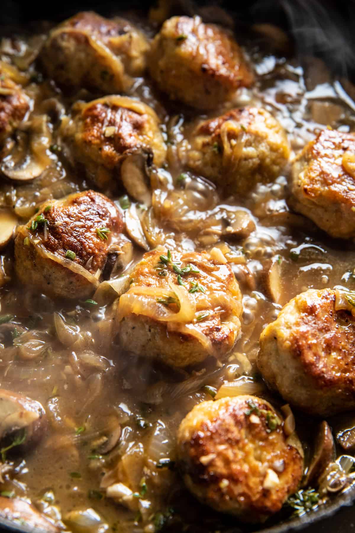 Baked French Onion Meatballs | halfbakedharvest.com