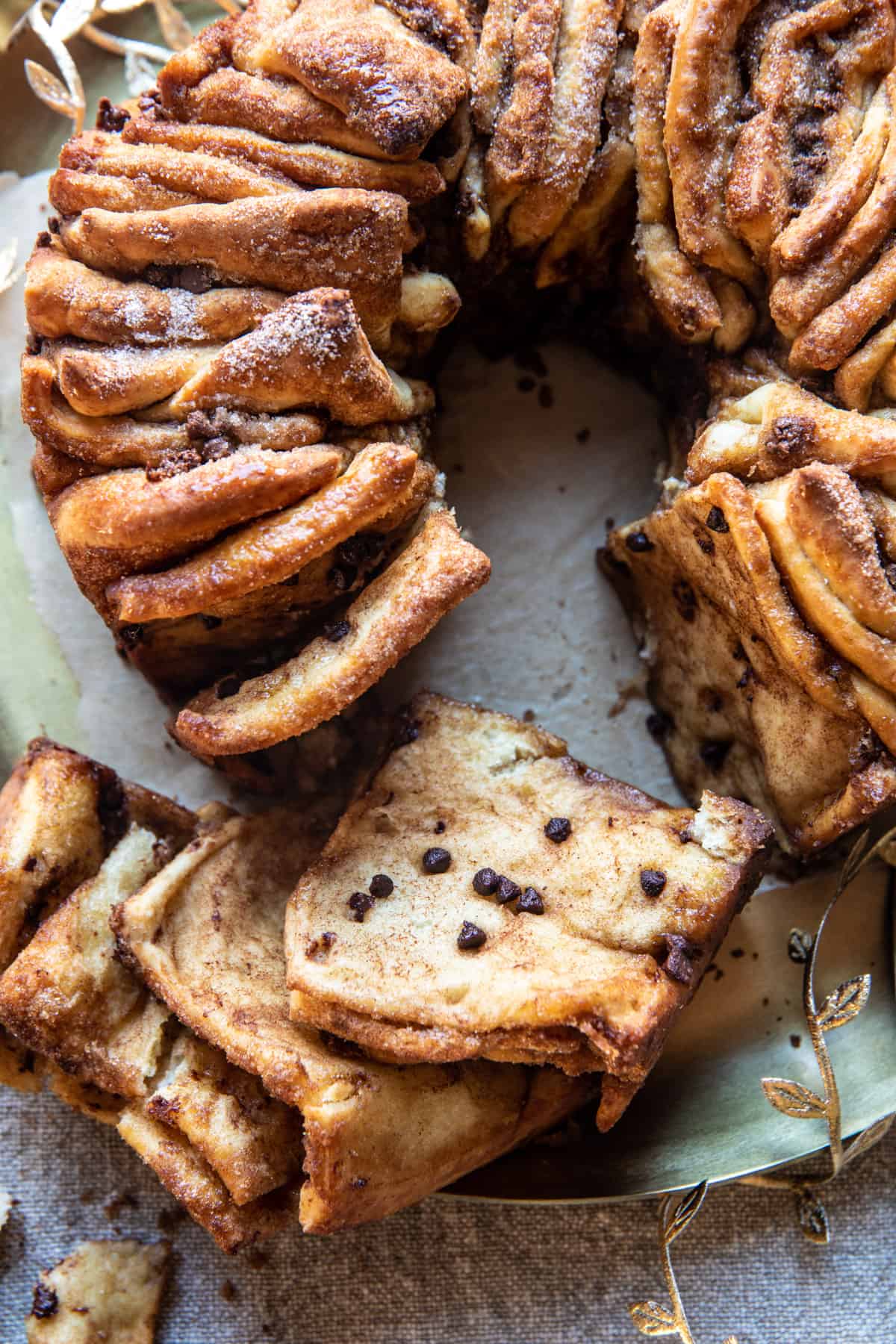 Chocolate Cinnamon Sugar Pull Apart Wreath | halfbakedharvest.com
