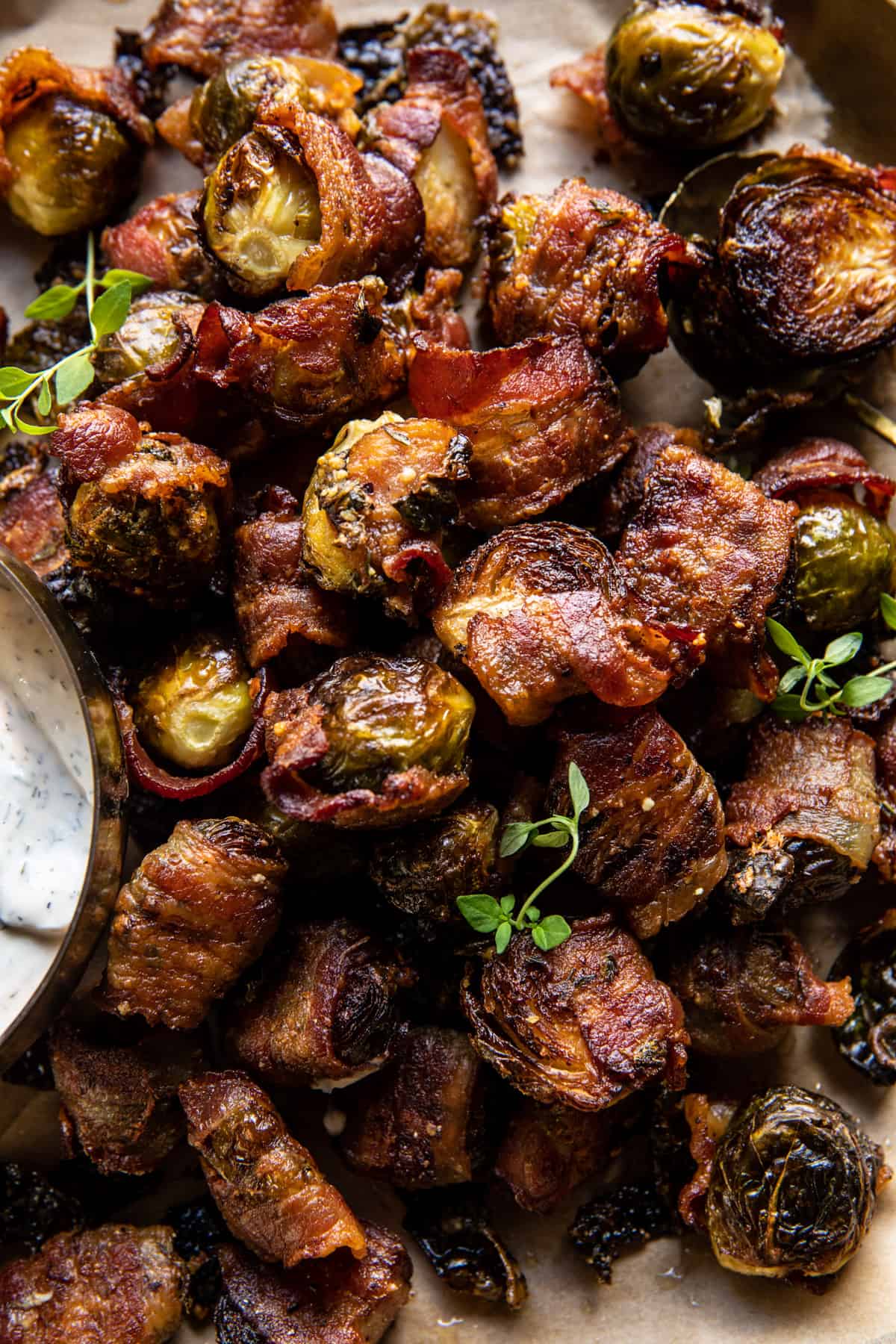 Crispy Bacon Wrapped Parmesan Brussels Sprouts | halfbakedharvest.com