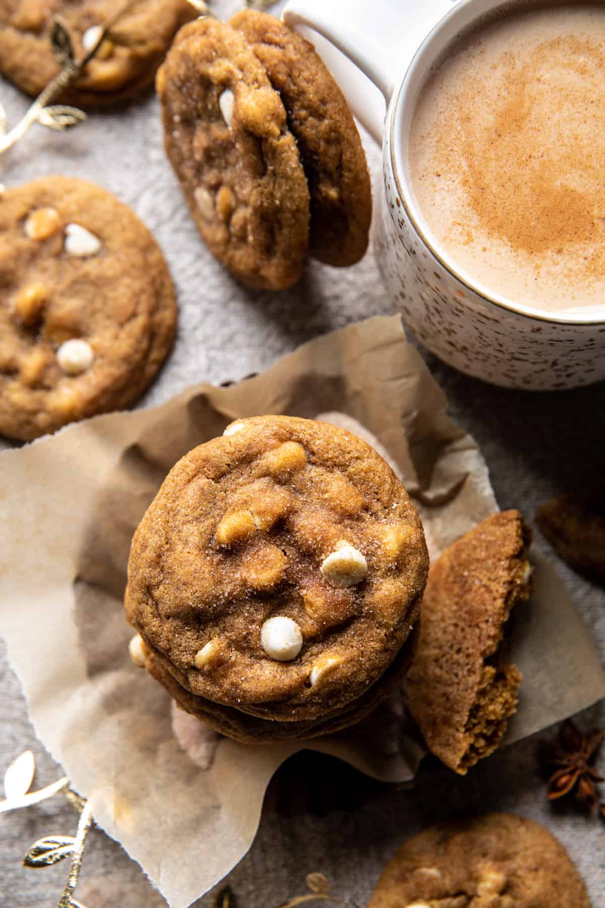 White Chocolate Chai Pumpkin Snickerdoodles | halfbakedharvest.com