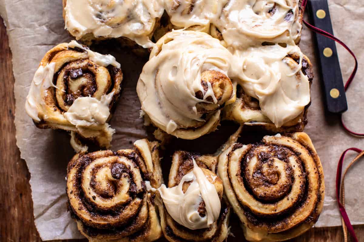 Brown Butter Iced Mocha Cinnamon Rolls | halfbakedharvest.com