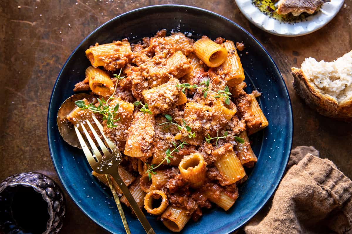 My Family’s Favorite Pesto Pasta Bolognese | halfbakedharvest.com