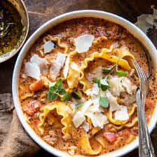 Spicy Lasagna Soup | halfbaedharvest.com