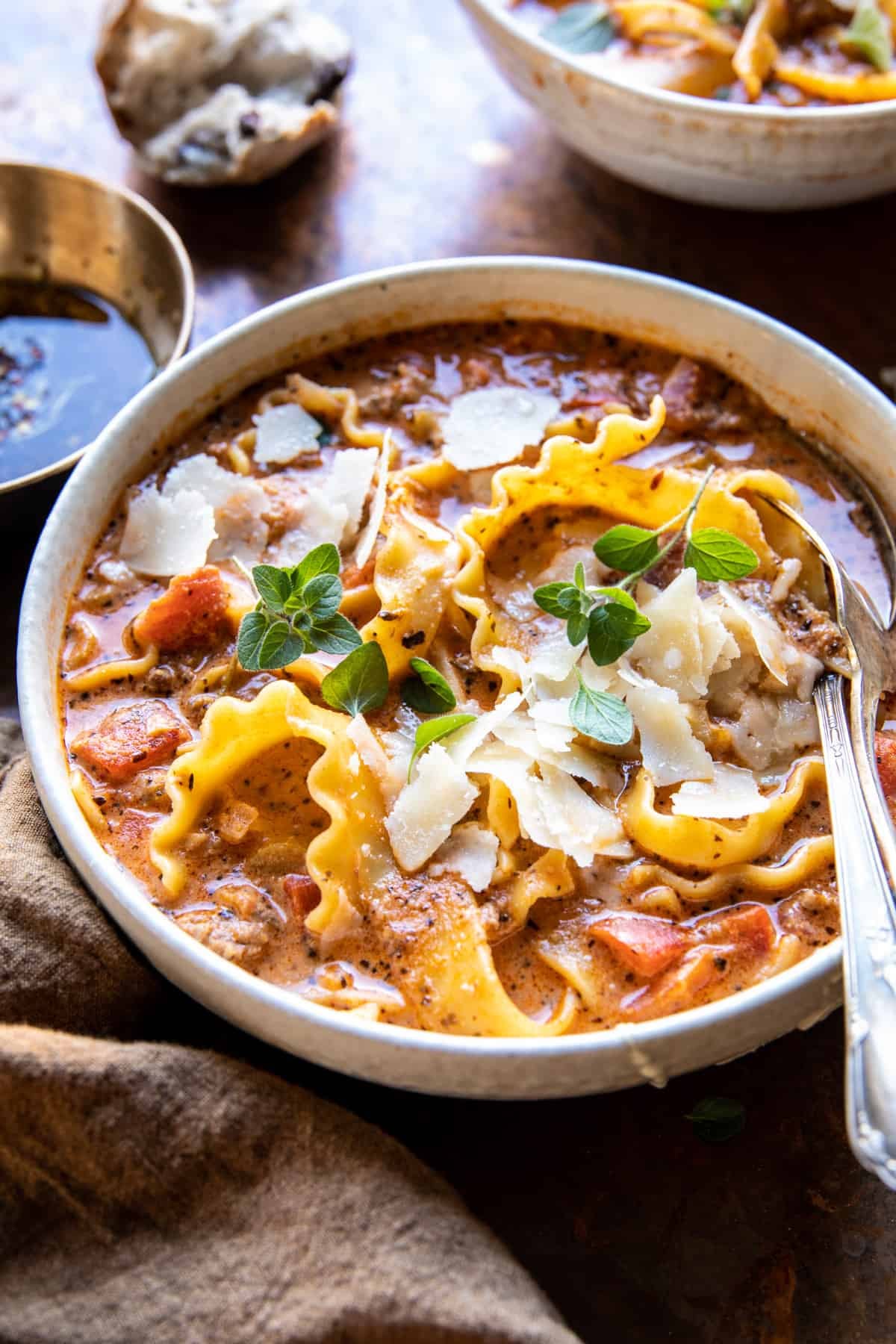 Spicy Lasagna Soup | halfbaedharvest.com
