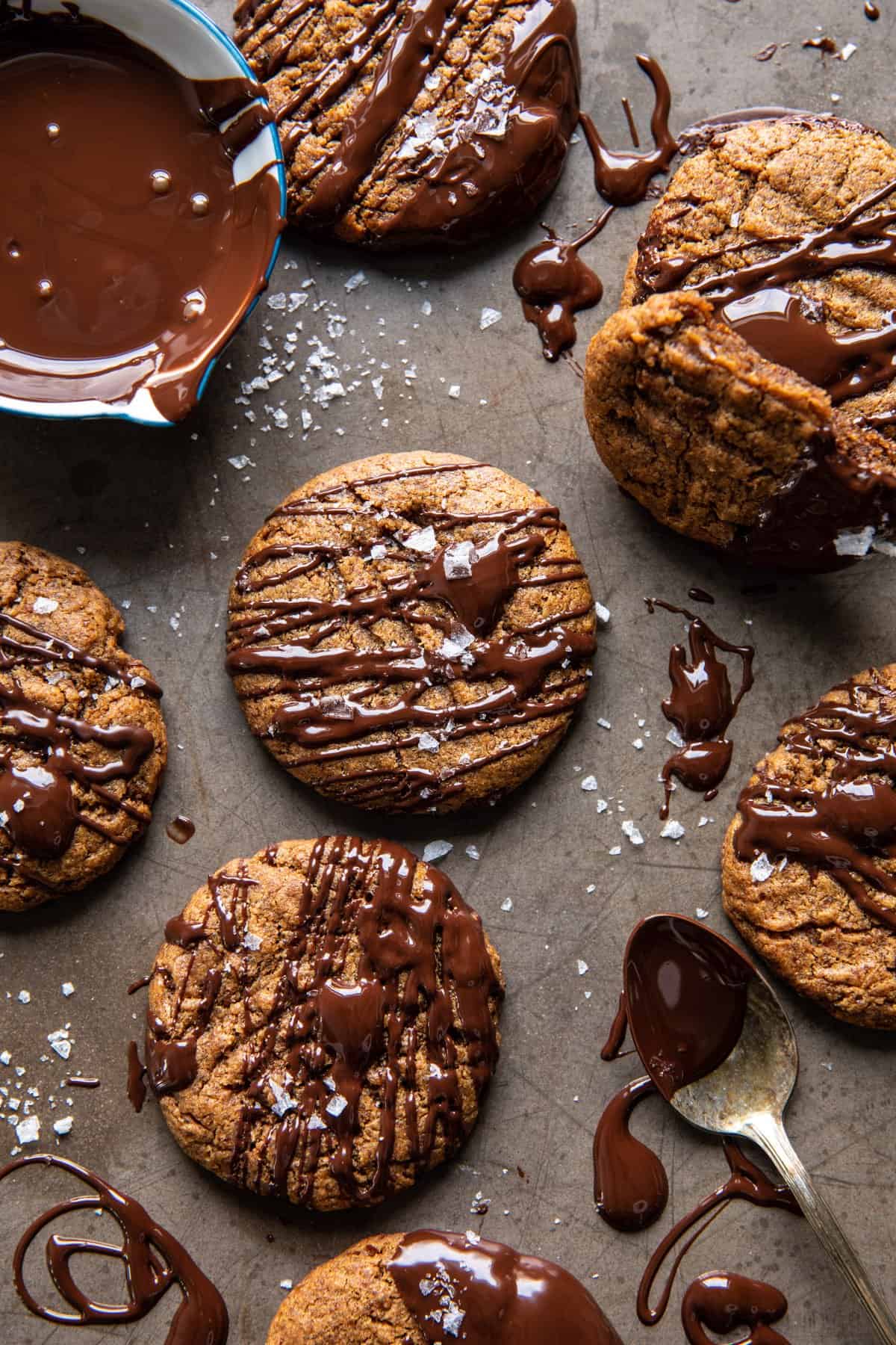 5 Ingredient Chocolate Almond Butter Cookies | halfbakedharvest.com