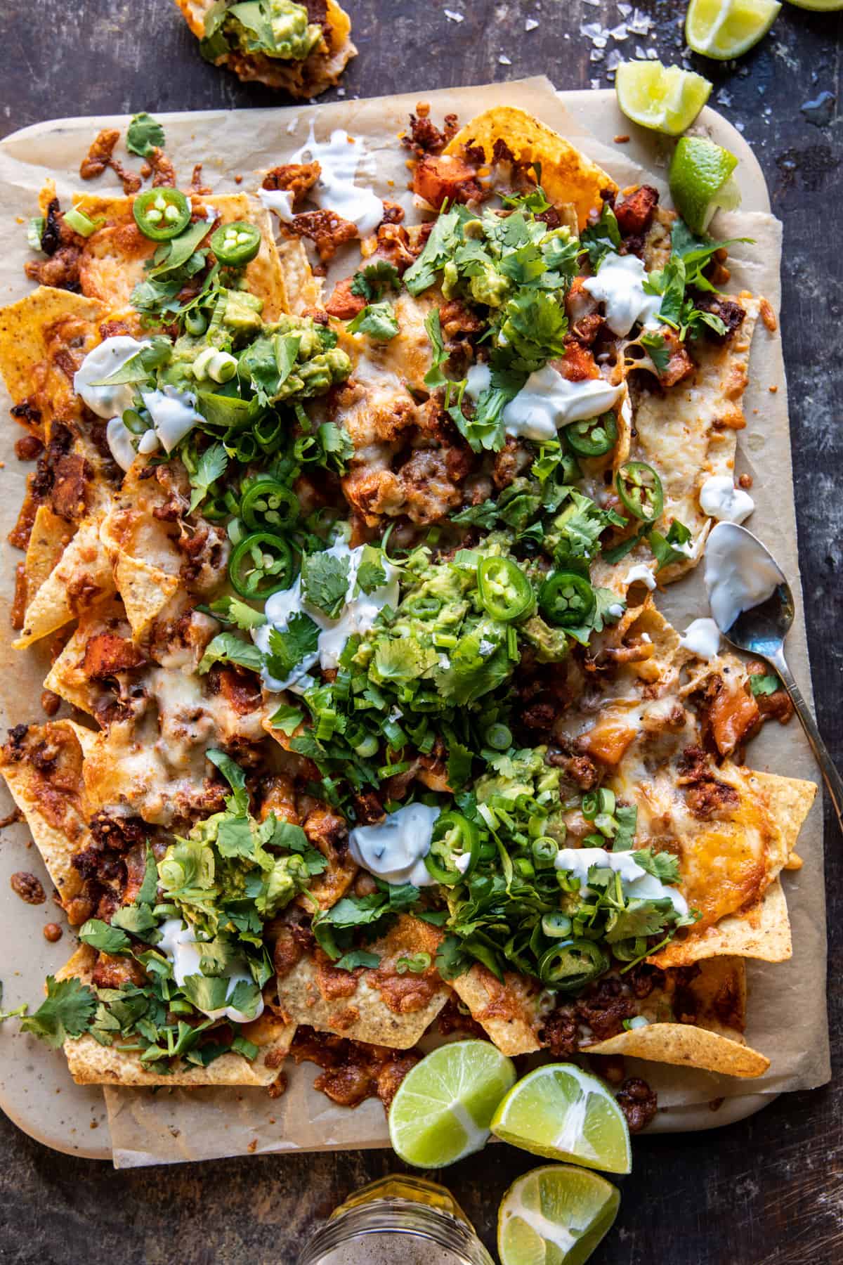 Chipotle Chicken Nachos with Jalapeño Yogurt | halfbakedharvest.com